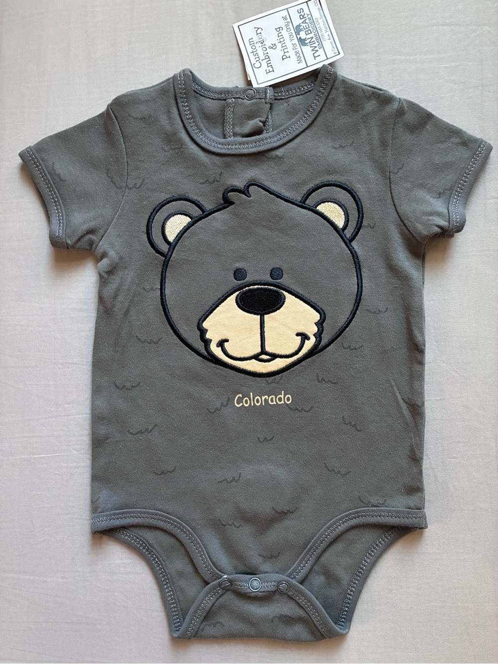 NEW Embroidered bear bodysuit